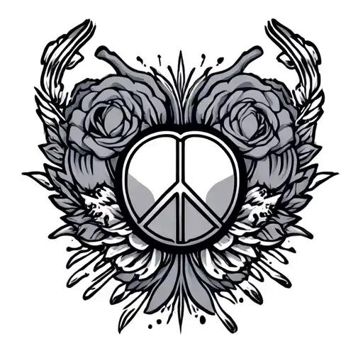 gym and peace love and prosperity tattoo design idea