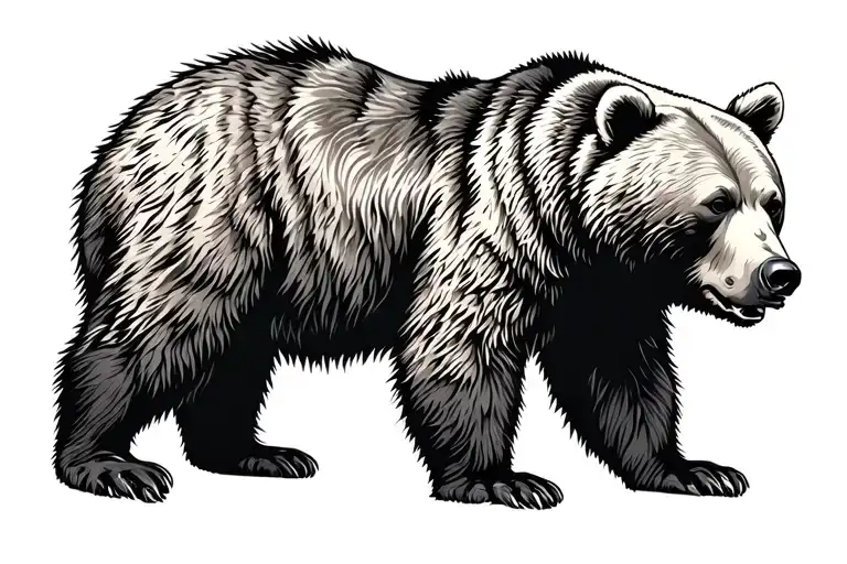 glacier national park bear standing tattoo design idea
