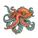 ocotopus cooking colored tattoo design idea