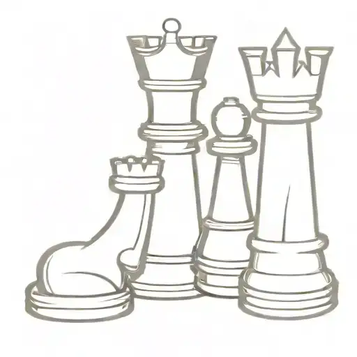 Chess king and queen pieces tattoo design idea