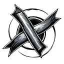 straight edge symbol intertwined tattoo design idea