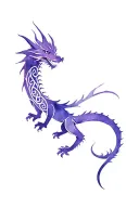 Purple celtic Dragon watercolour tattoo design idea