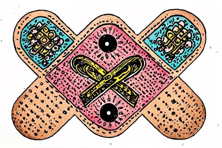 Band aid with semicolon  tattoo design idea