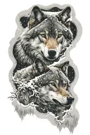 wolf snow tattoo design idea