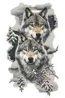 wolf snow tattoo design idea