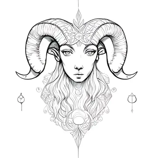 aries & libra tattoo design idea