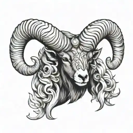 rams head tattoo design idea