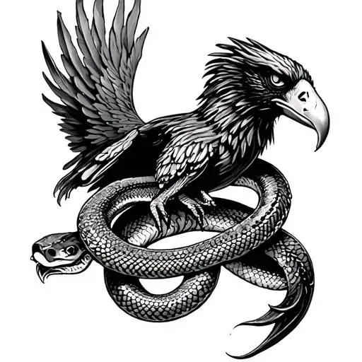 mexico eagle snake tattoo design idea