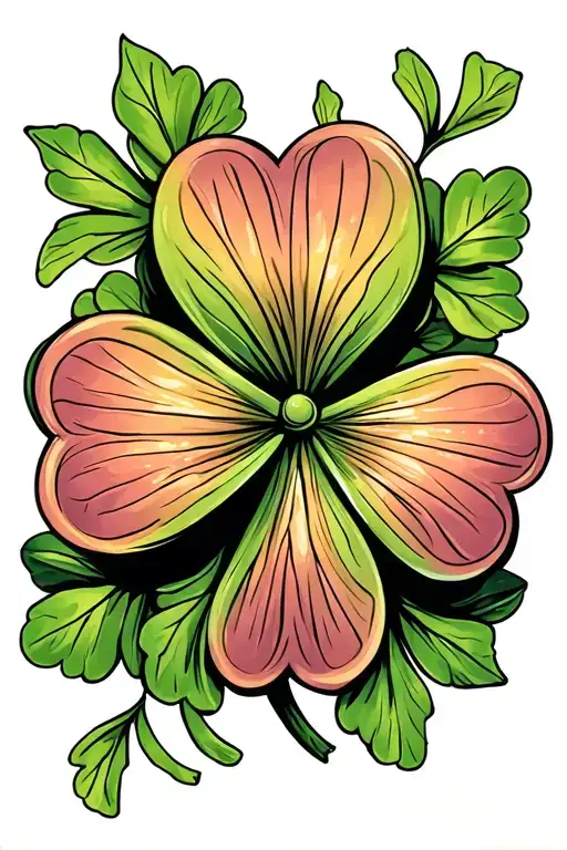 5 leaf clover tattoo design idea