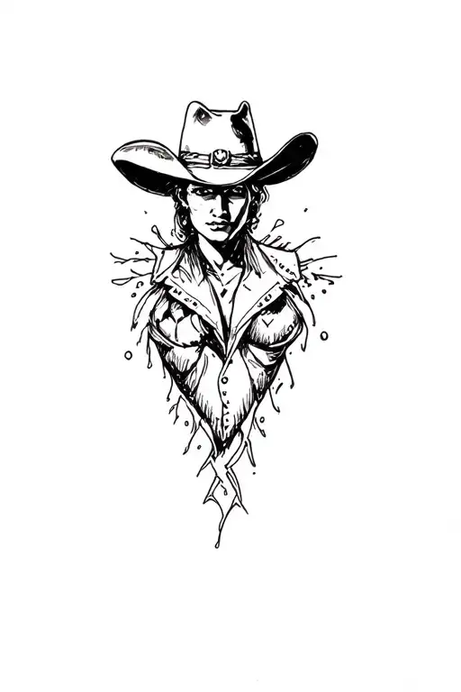 punchy western heartbreak sleeve tattoo design idea