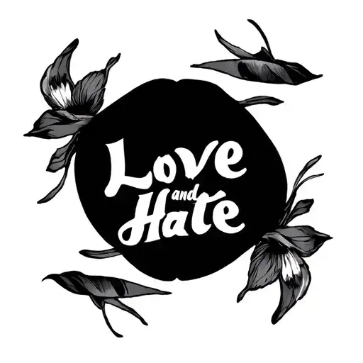 Love And Hate tattoo design idea