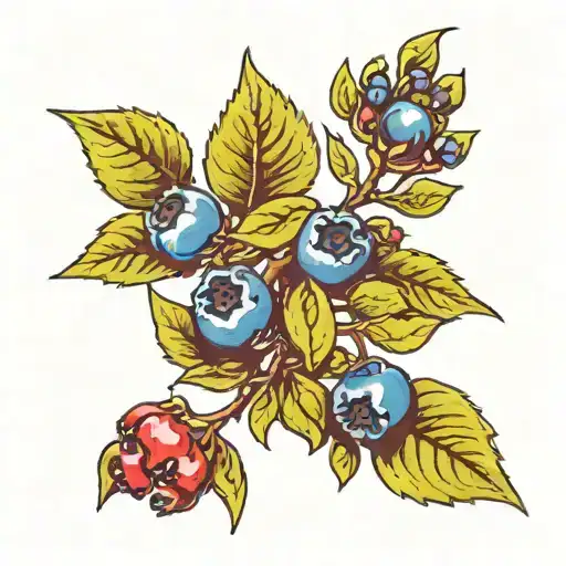 a sprig of blueberries tattoo design idea