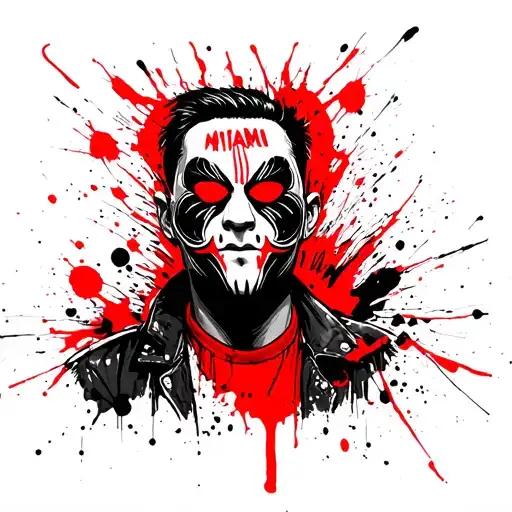 Tony's mask hotline miami 2 tattoo design idea