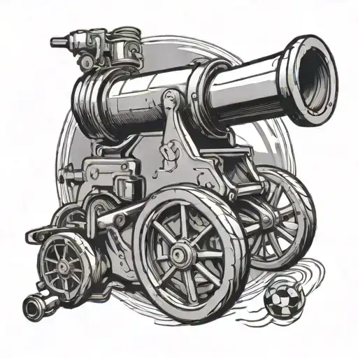 arsenal cannon shooting out a soccer tattoo design idea