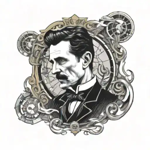 nicola tesla quotes with number 1-9 design tattoo design idea