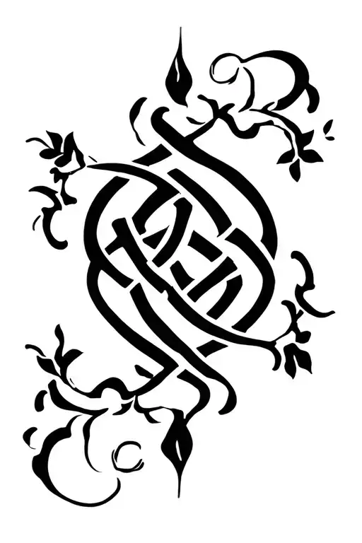 vines and celtic knot tattoo design idea