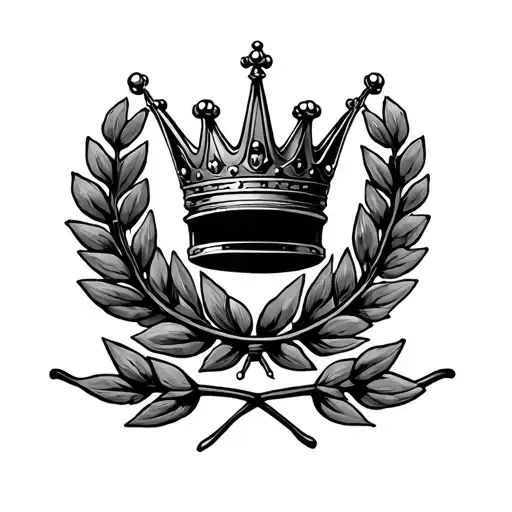 laurel wreath with a crown tattoo design idea