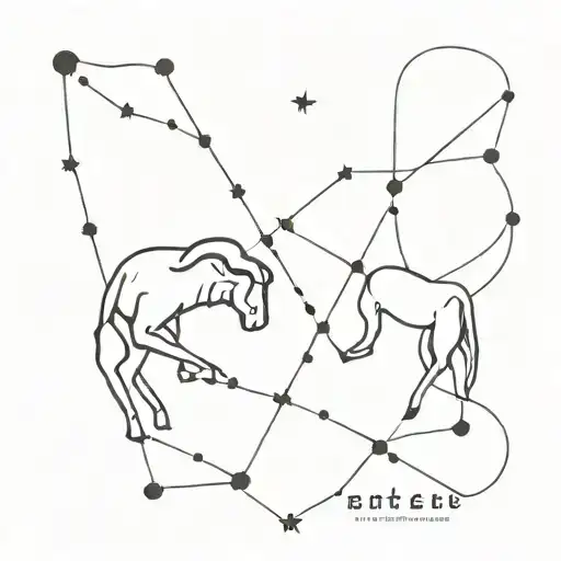 Gemini and Aries constellation intertwined tattoo design idea