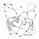 Gemini and Aries constellation intertwined tattoo design idea