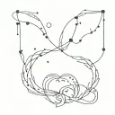Gemini and Aries constellation intertwined tattoo design idea
