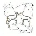Gemini and Aries constellation intertwined tattoo design idea