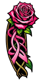 Celtic Trinity Knot Rose Breast cancer symbol tattoo design idea
