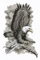 bald eagle soaring tattoo design idea