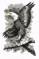 bald eagle soaring tattoo design idea