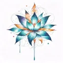 deep intergalactic blooming lotus flower tattoo design idea