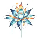deep intergalactic blooming lotus flower tattoo design idea