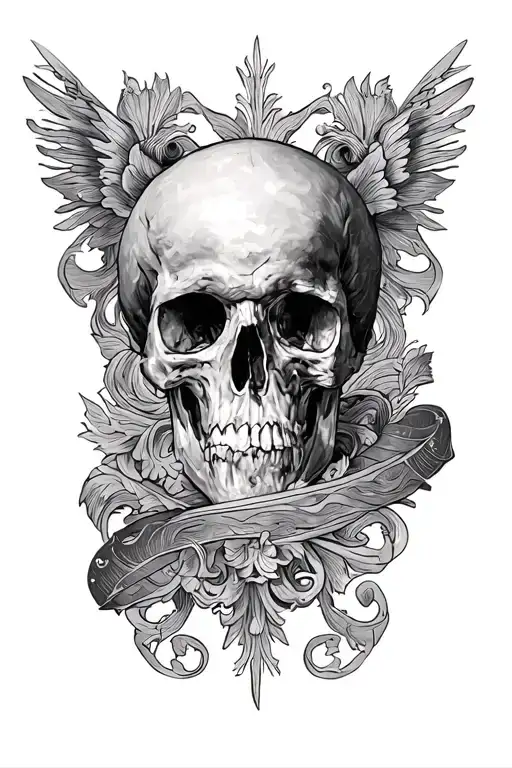 813 vertical old english tattoo design idea