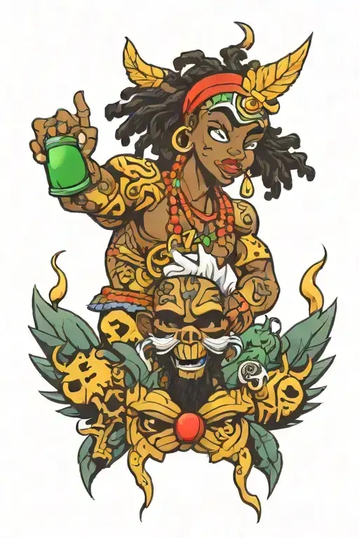 yemeya & shango god tattoo design idea