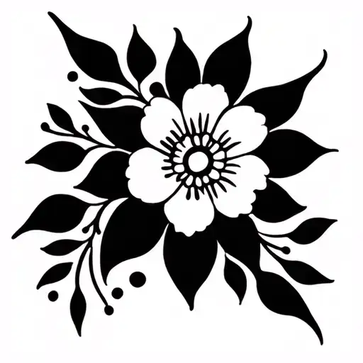 henna flowers tattoo design idea