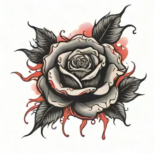 red and black rose mist look  tattoo design idea