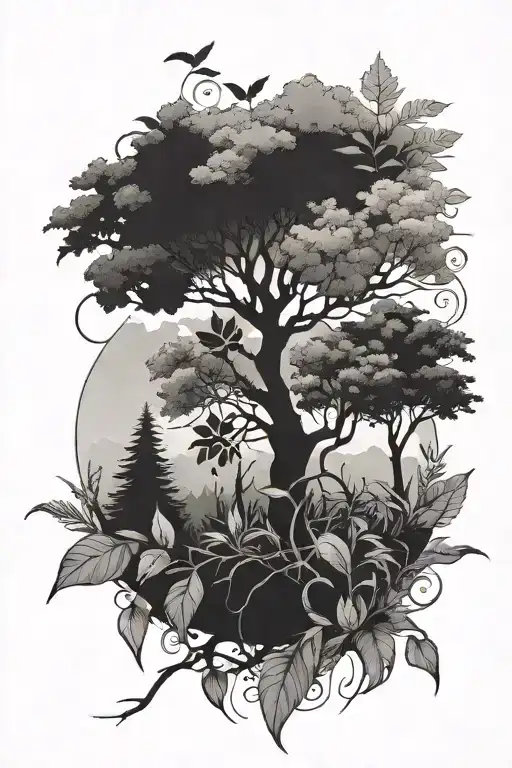 painter loves plants & trees tattoo design idea