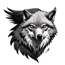 wolf and eagle  tattoo design idea