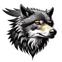 wolf and eagle  tattoo design idea