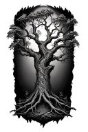 whomping willow tree tattoo design idea