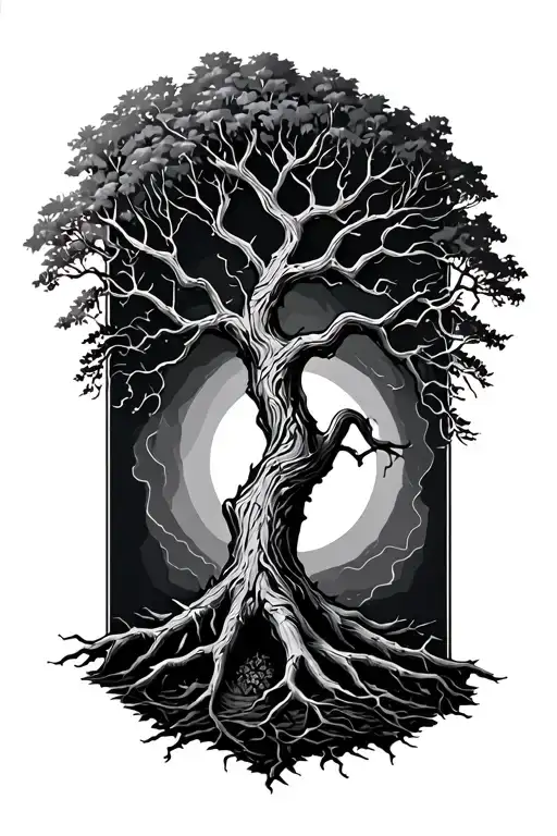whomping willow tree tattoo design idea