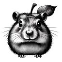 Groundhog apple love tattoo design idea