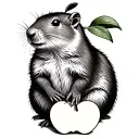 Groundhog apple love tattoo design idea