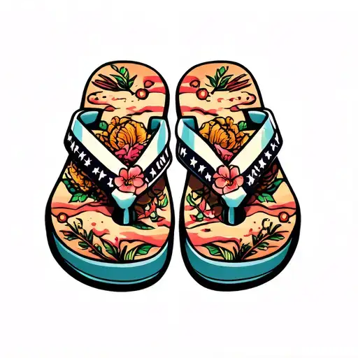 mom flip-flops tattoo design idea