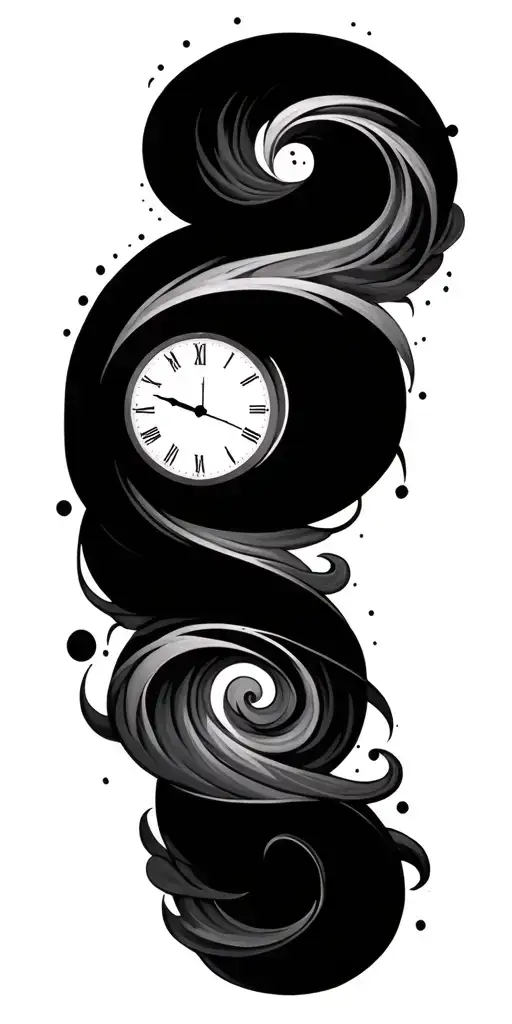 spiral, swirl, clouds, space, time tattoo design idea