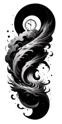 spiral, swirl, clouds, space, time tattoo design idea