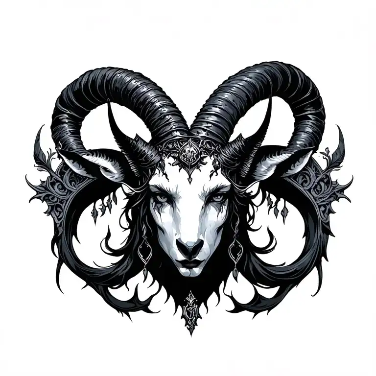 capricorn with Belial tattoo design idea