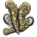 bionic arm sleeve tattoo design idea