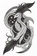 Forearm: Infinity loop with feather and stars. Upper Arm: Rising phoenix or sacred geometry pattern. Wrist: Crescent moo tattoo design idea