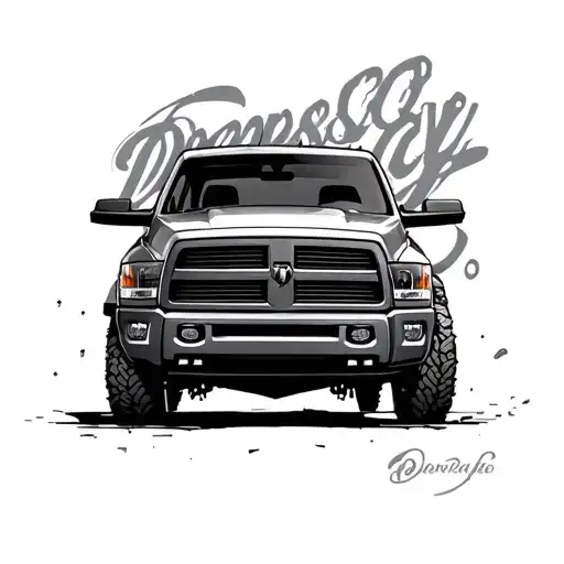 dodge trucks tattoo design idea
