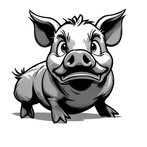 Donald Duck x props pig tattoo design idea