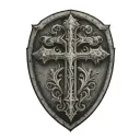 cross inside shield cross royalty tattoo design idea